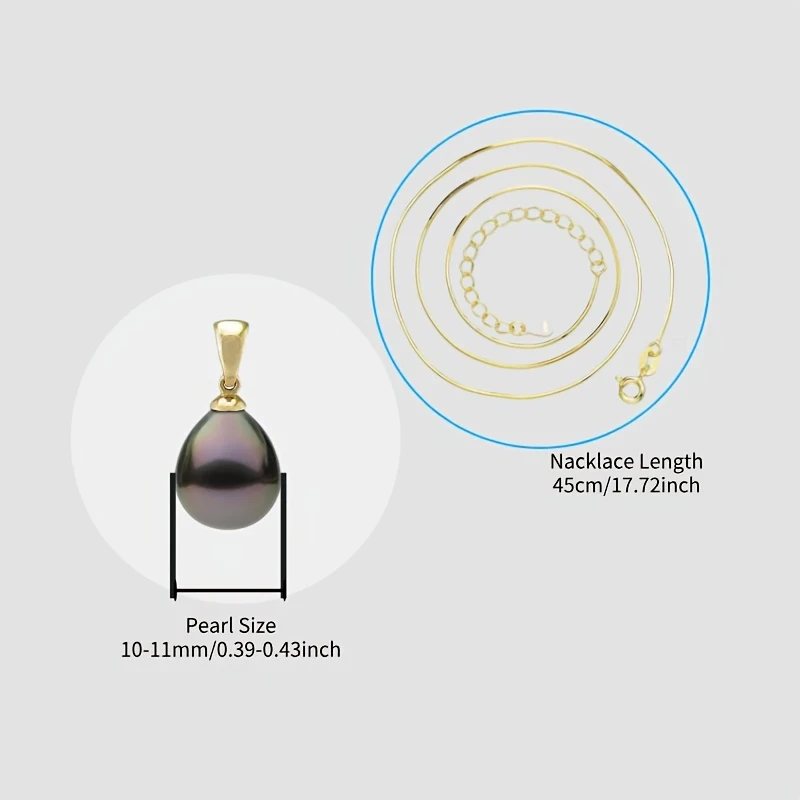 Sea Water Tahitian Pearl Pendant  Water Drop Baroque Sea Water Pearl with S925 Silver Seed Buckle