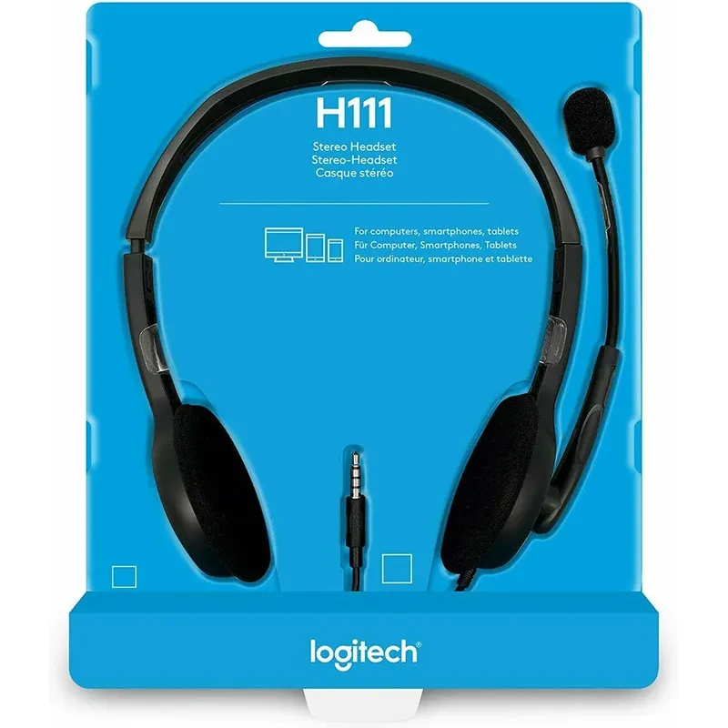 LogitechLogitech H110H111 Stereo Wired Headset Single Double 35 Headset Computer Tablet Headset