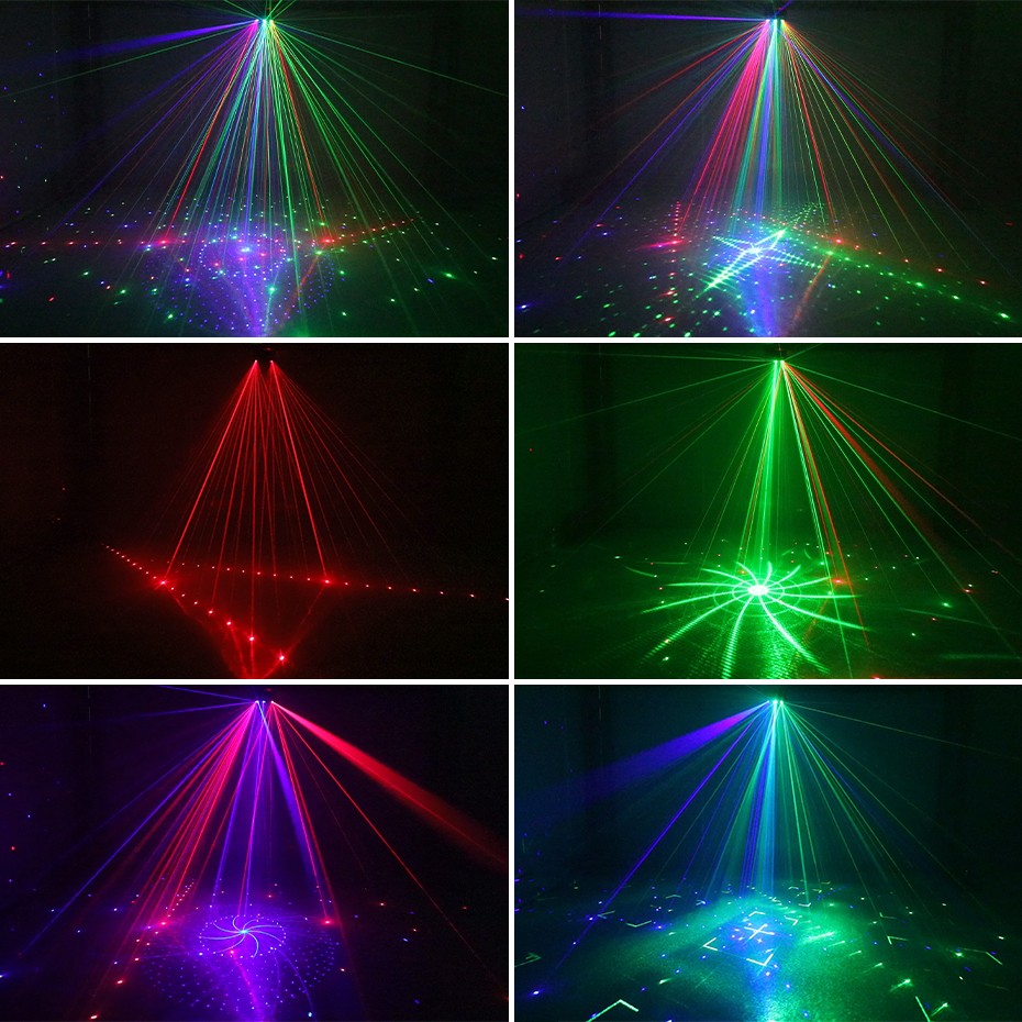 ALIEN 21-Hole RGB Party DJ Disco Beam Patterns Stage Laser Light Projector