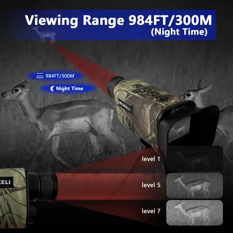 WEIKELI 2.5K HD Camo Infrared Night Vision Monocular