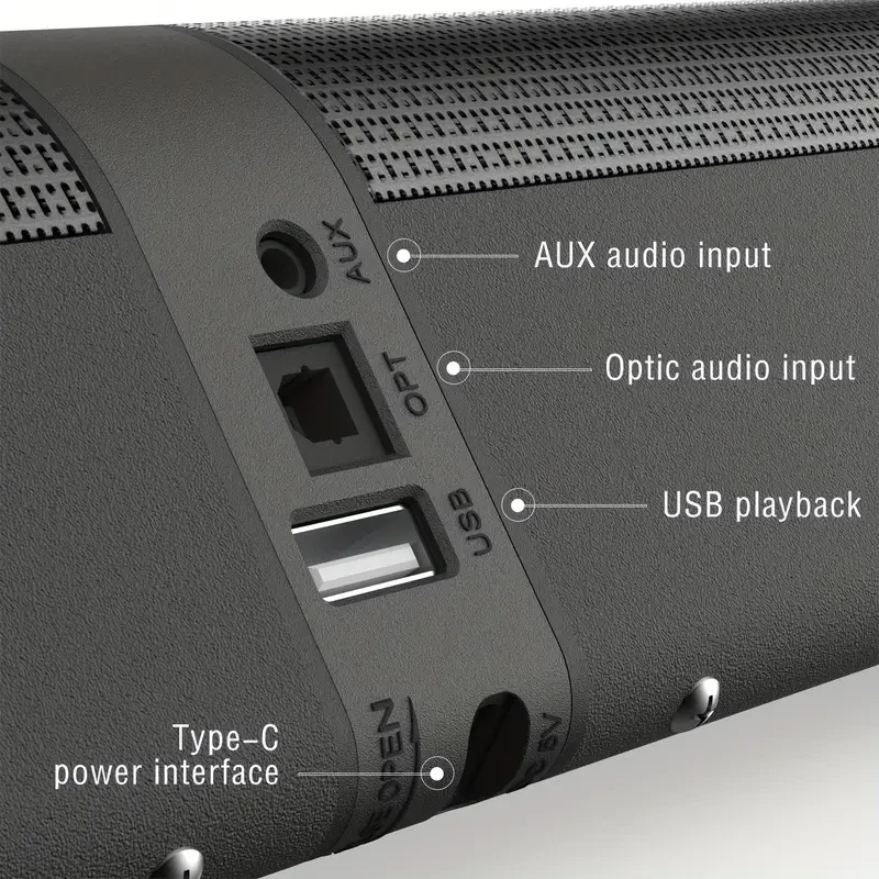 Home Theater Stereo Wireless Speaker, Modular Design With Detachable Bar Speaker, Supports Wireless/AUX/TF/OPT, A Perfect Gift