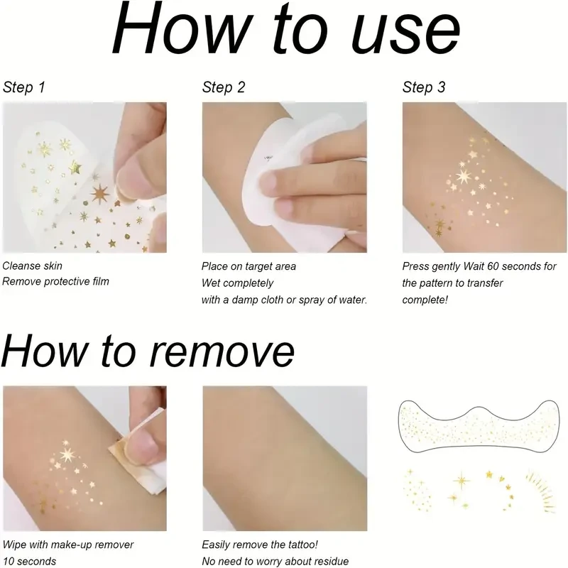 Makeup Patches - Golden - Face Glitter Makeup Speckles