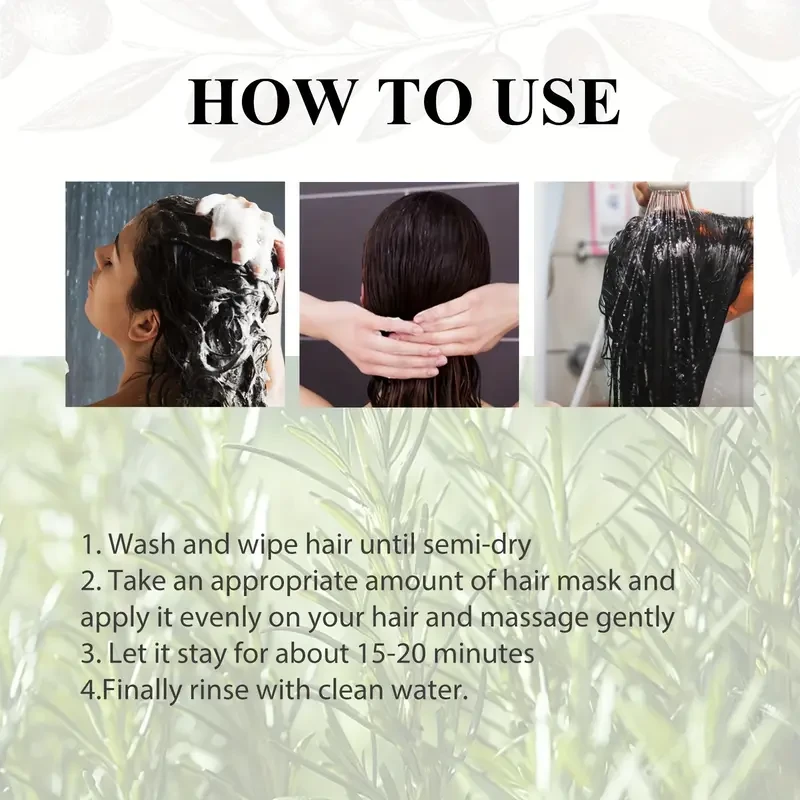 Rosemary Hair Mask Deeply Smooths Dry, Frizzy And Fluffy Hair Care 100ml