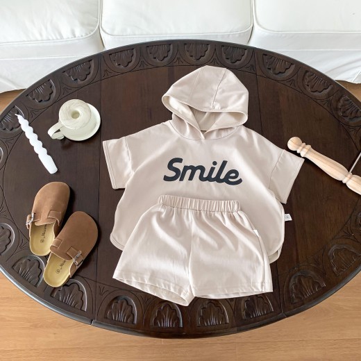 Letter Print Short-sleeve Shorts Suit