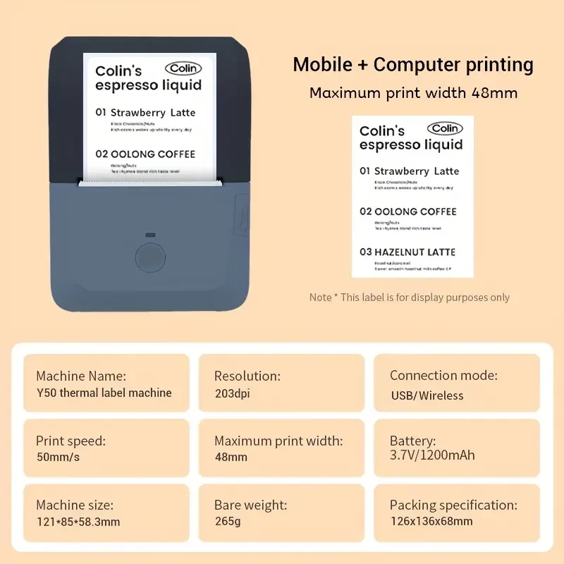 ORICO 3-Inch Portable Label Printer