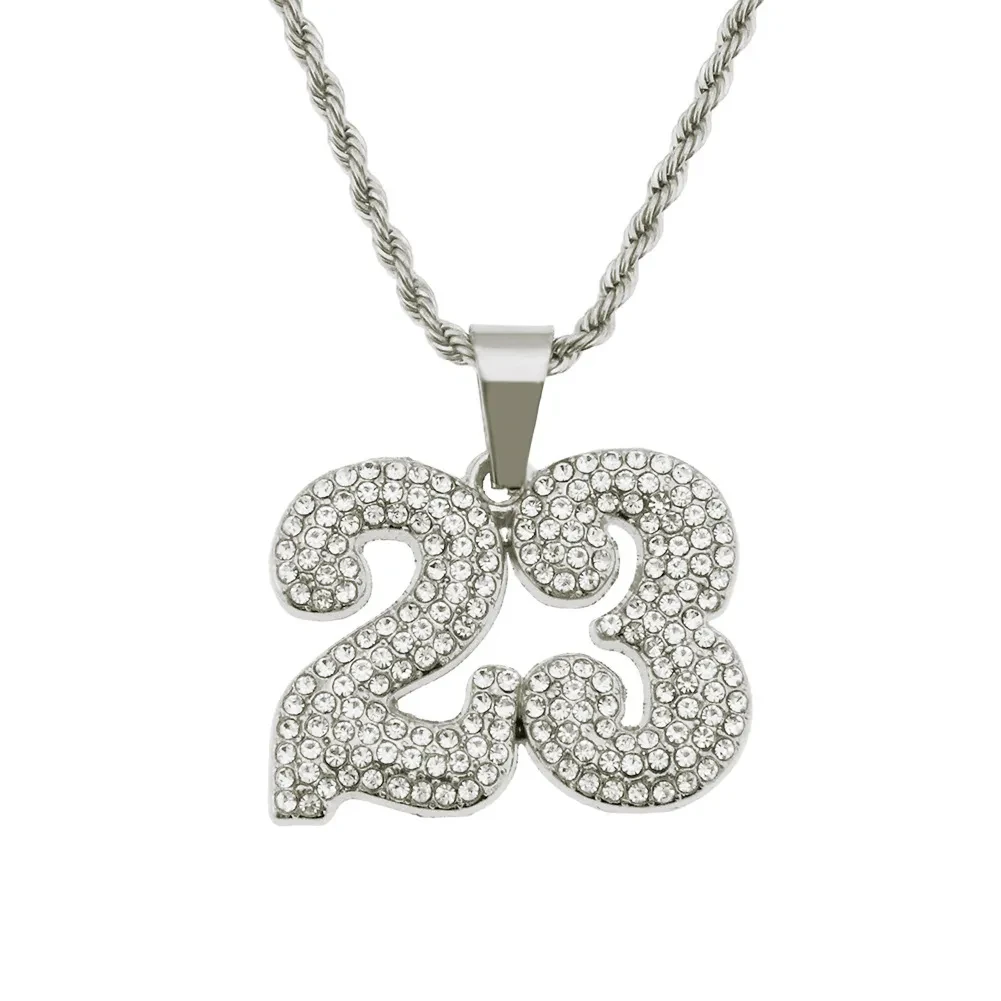 Men's Hip-hop 23 Digital Street Pendant Necklace