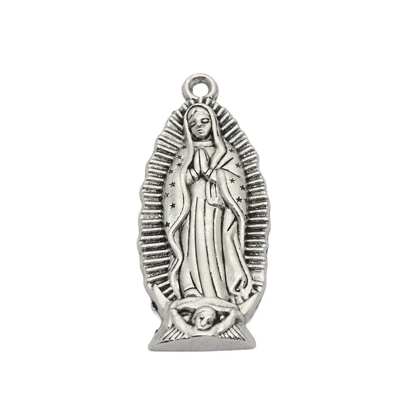 Virgin Mary Prayer Long Men Necklaces Pendants Chain Punk for Boyfriend Male Stainless Steel Jewelry Creativity Gift Wholesale