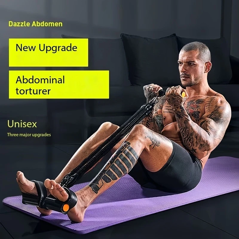 Adjustable Resistance Tension Rope with Pedal & Handle