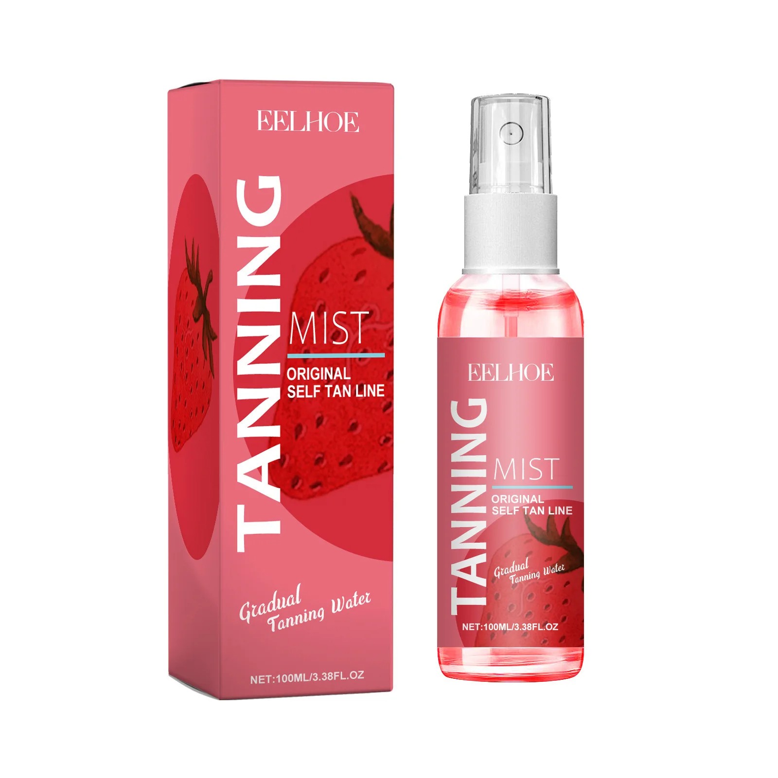 Strawberries Body Quick Tanning Spray  Sunless Summer Tan Bronzer Lotion, 100ml