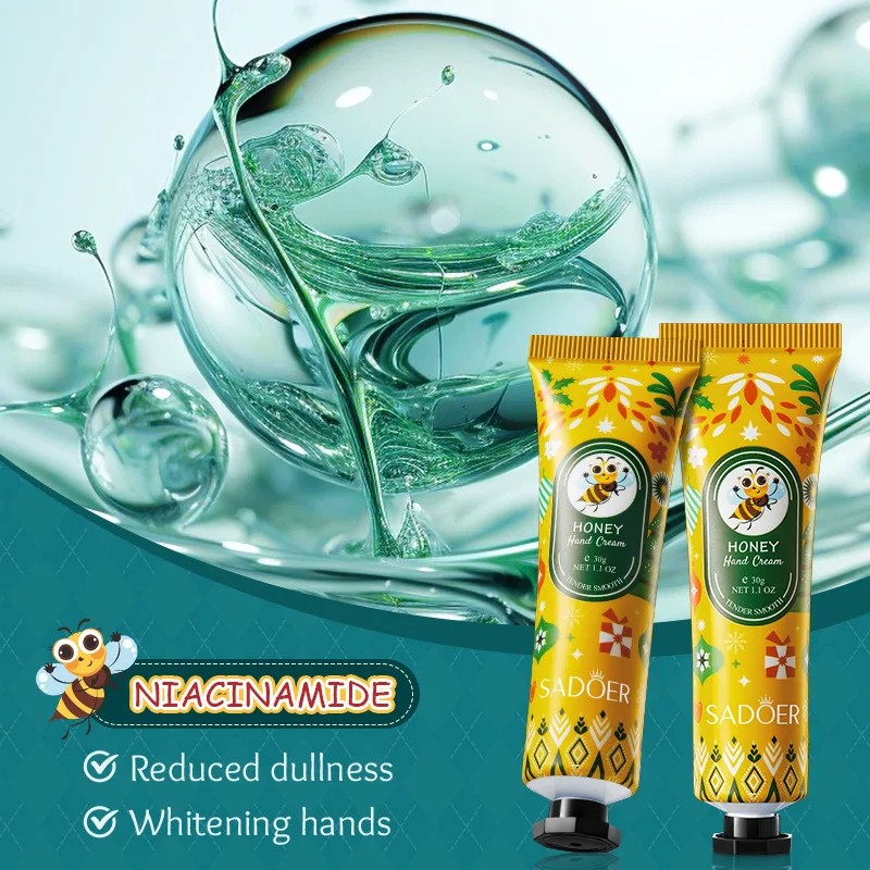 SADOER Honey Hand Cream  Moisturizing, Brightening, and Repairing for Dry, Cracked Hands
