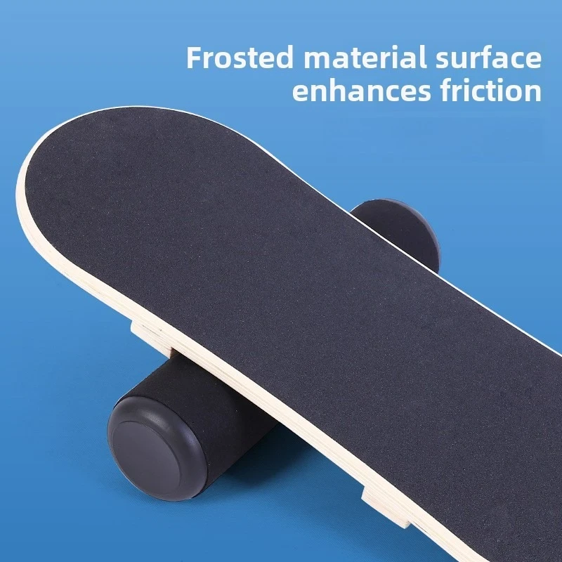 Black Wooden Yoga Roller Balance Board