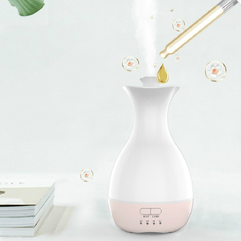 200ML Ultrasonic Air Humidifier Flower Arrangement Aroma Essential Oil Diffuser With Colorful Night Light For Home Office
