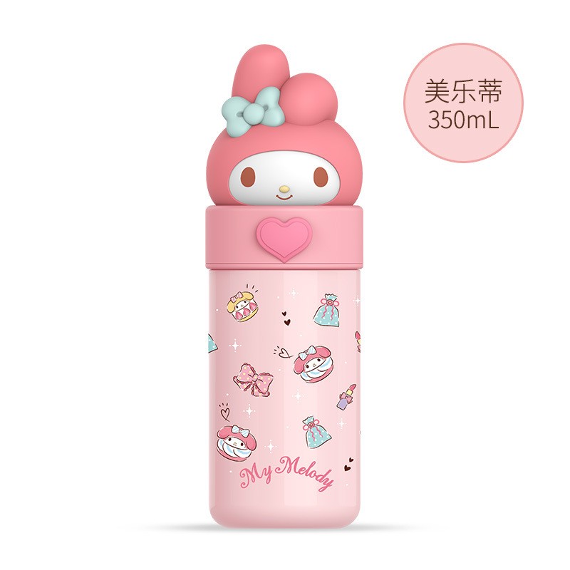 Sanrio Hello Kitty Water Cup 350ML  Kawaii My Melody Thermos Cup, Anime Cartoon Kuromi Juice Cup, Insulated Water Bottle for Kids