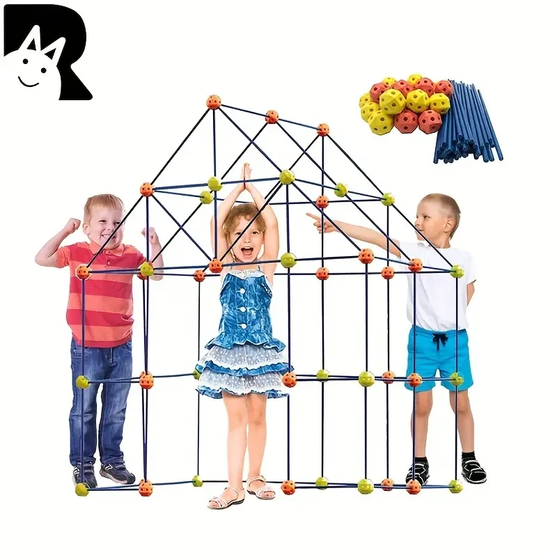 [Large DIY Mosaic Tent Toy] Fort Construction Toys