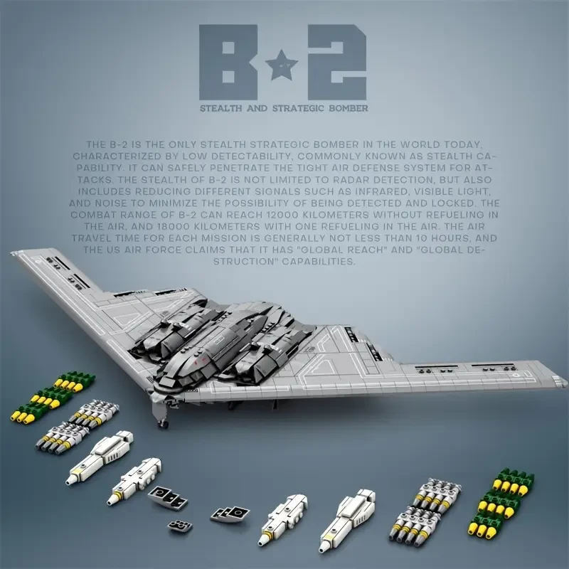 Tech B-2 Ghost Stealth Machine Construction Set, Aircraft Model Assembly Toys