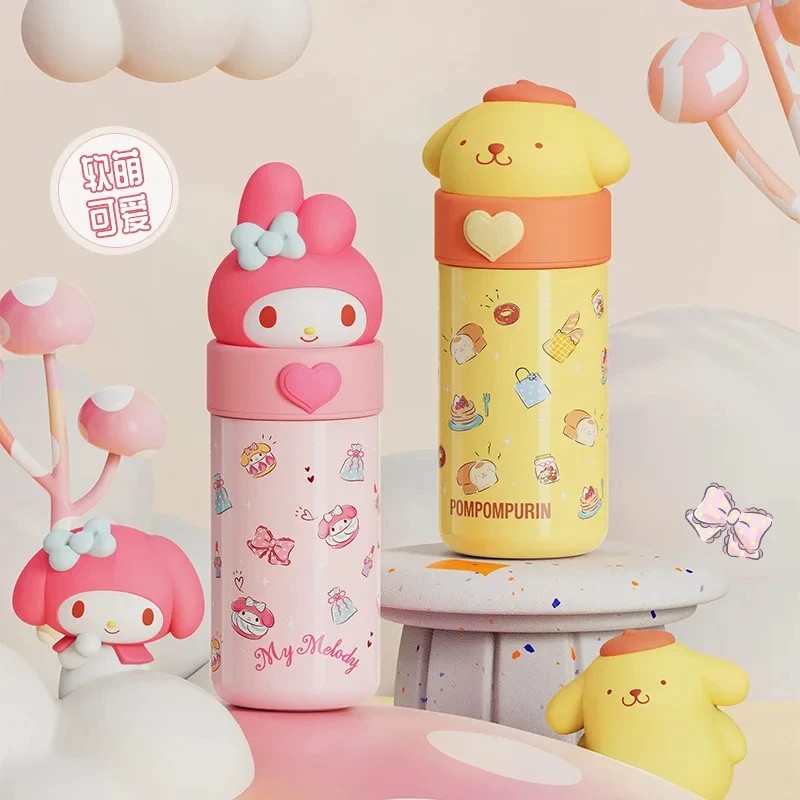 Miniso Hello Kitty Cinnamoroll Kuromi Stainless Steel 316 Thermos Water Bottle  Vacuum Termo Kids Vacuum Flask Bottle Tumbler