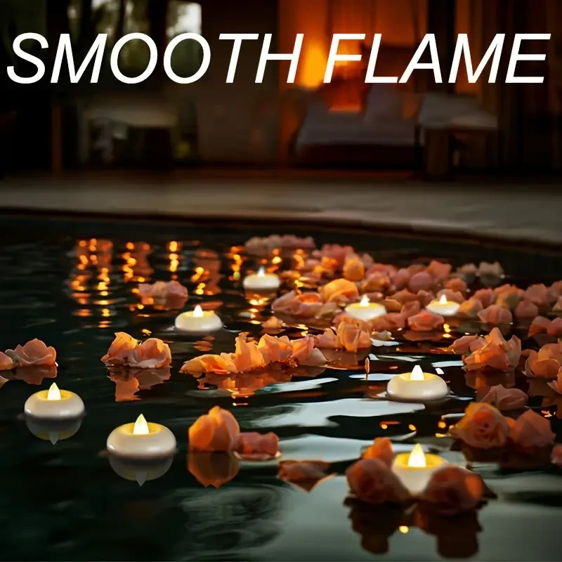 12pcs White Floating Candles