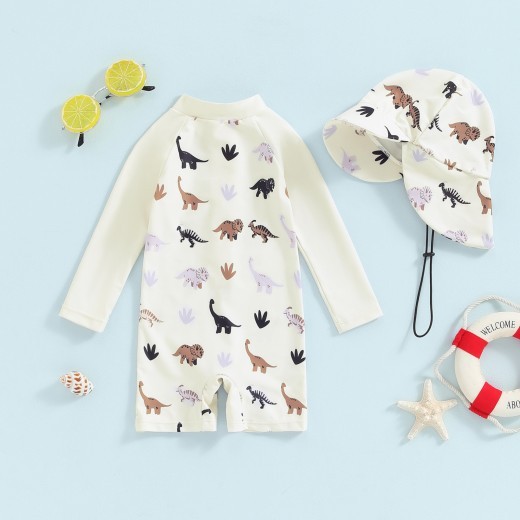 Hat One-piece Long Sleeves Children's Swimsuit