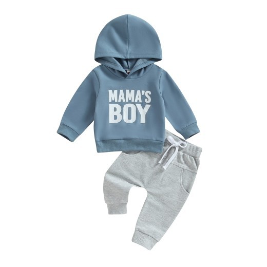 Children's Letter Printed Hoodie Trousers Suit