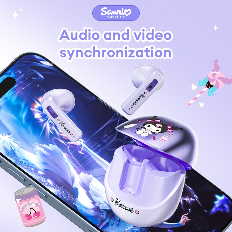 Miniso Sanrio BL02 Wireless Bluetooth 5.4 Earphones  Touch Control HD Call Earbuds with LED, Long Endurance Music Headphones, Cute Design