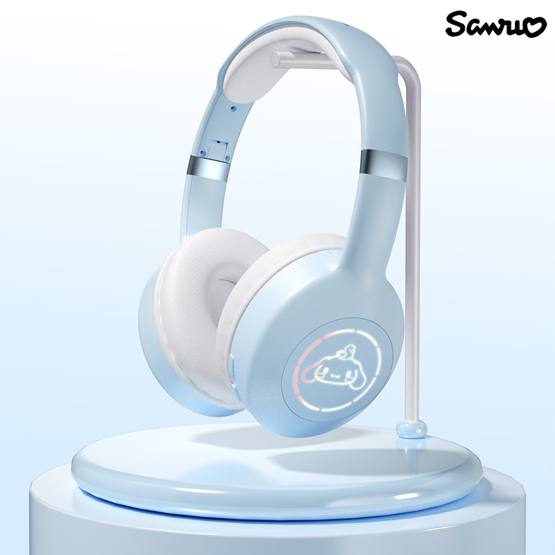 Miniso Sanrio EM-368 Bluetooth 5.2 Headphones  Stereo Sound Wireless Earphones with RGB Light, Kuromi, Melody, and Hello Kitty Designs