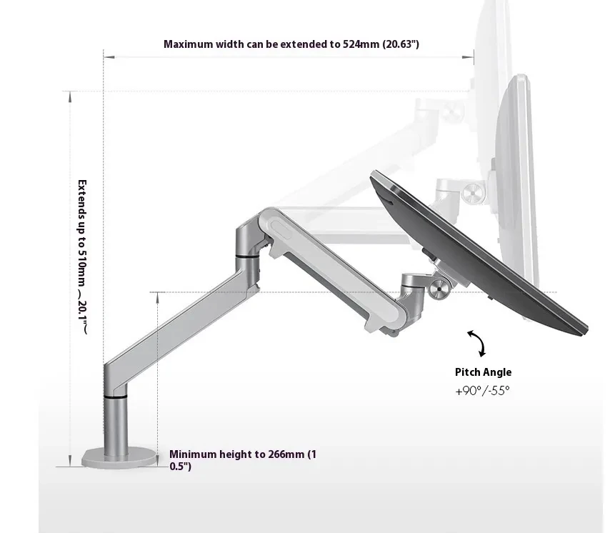 Free Hover Notebook Air Pressure Arm Bracket
