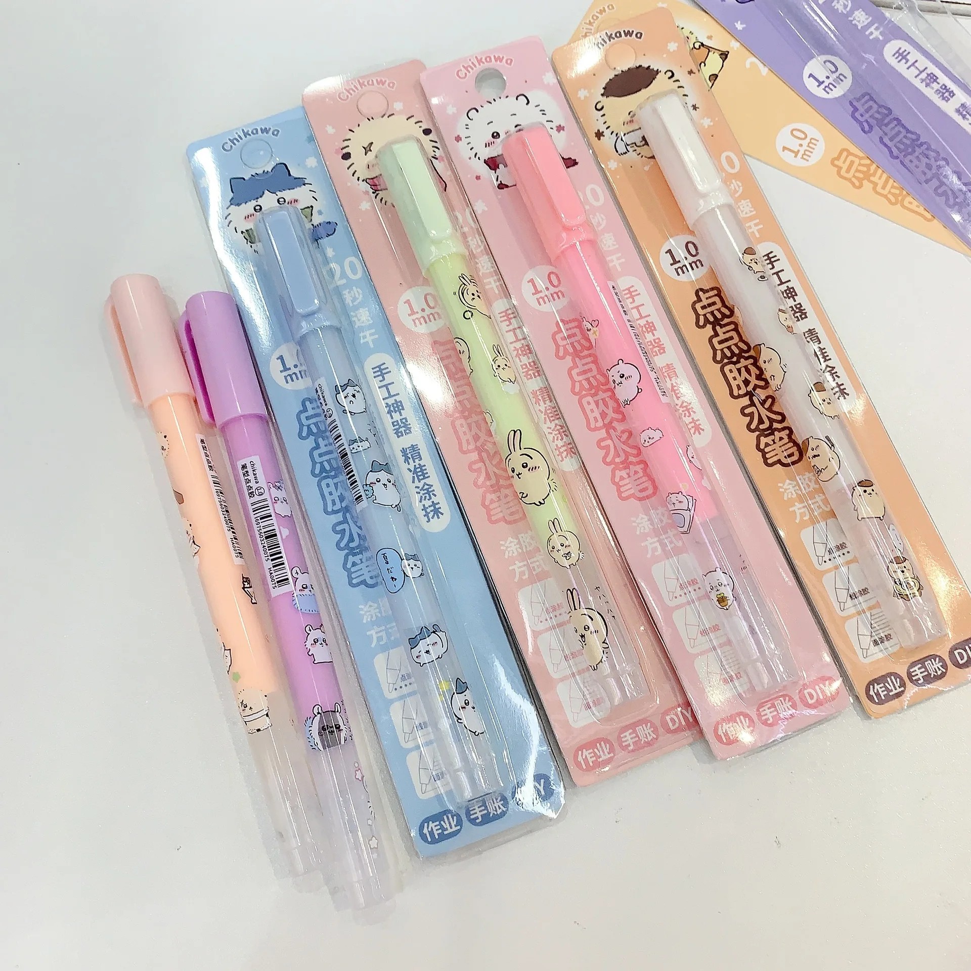 36pcs Miniso Chiikawa Dispensing Pen  Student DIY Handmade Quick Drying Glue Press Writing Stationery Wholesale