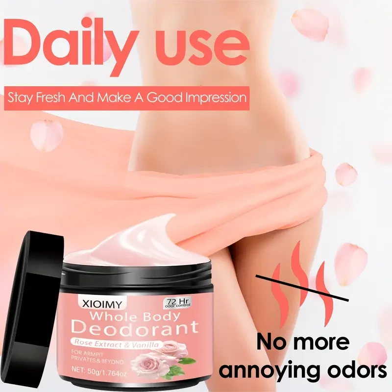 XIOIMY Rose Scented Deodorant Cream, 2pcs