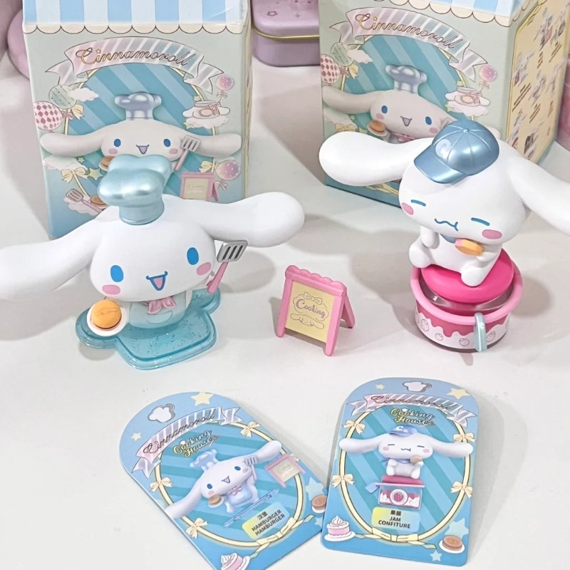 6 Boxes Cinnamoroll Cooking Blind Box  MINISO Sanrio Doll Model Decorative Ornaments for Children Toys, Birthday Gifts, Kawaii Trendy Animation