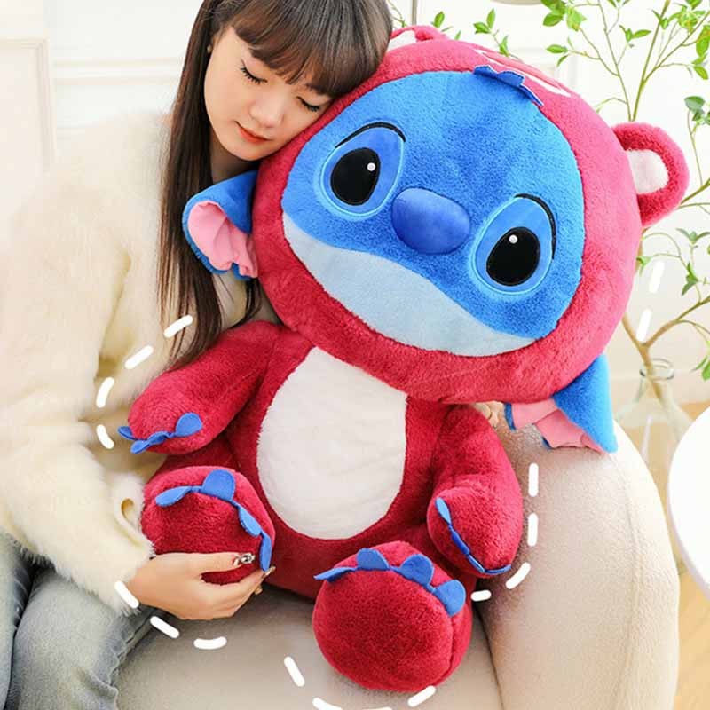 Giant Size Plush Stitch Pikachu Doll Soft Stuffed Animal Pillow, Strawberry Bear Plush Toys, Perfect Gift for All Ages