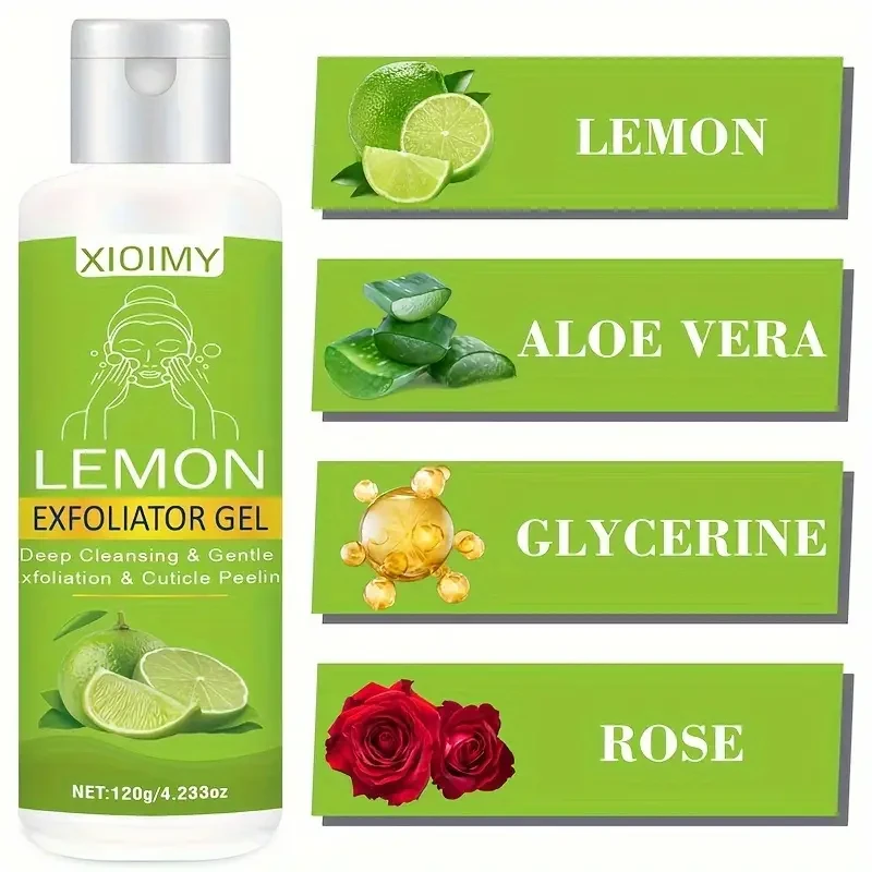 120g Lime Exfoliating Gel with Lemon, Aloe Vera, Rose & Glycerin