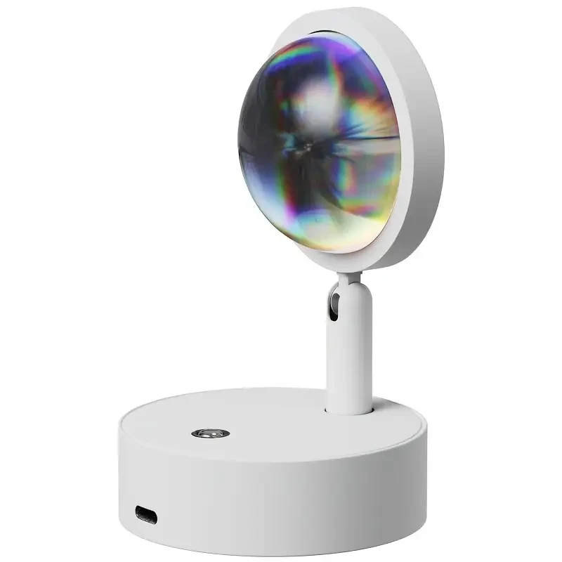 LED Sunset Lamp Projector  USB & Battery Powered, Romantic Rainbow Lighting for Bedroom, Living Room Decor and Photography, Rechargeable 2000mAh Polymer Battery