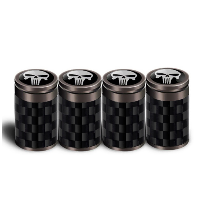 Carbon Fiber Skull Tire Cap Carbon Fiber Valve Cap