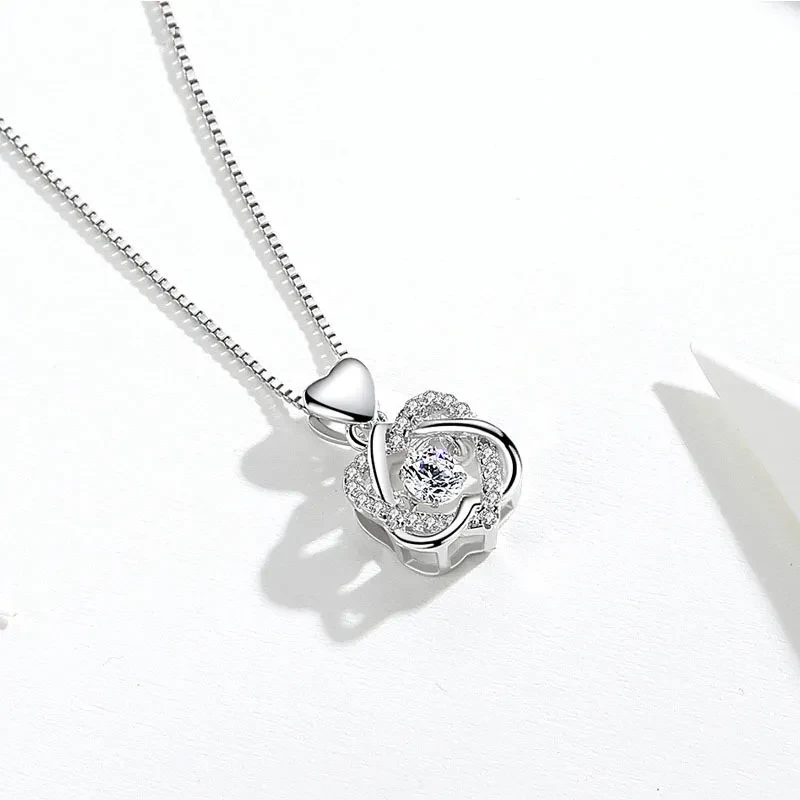 Girls star love fashion rhinestone necklace