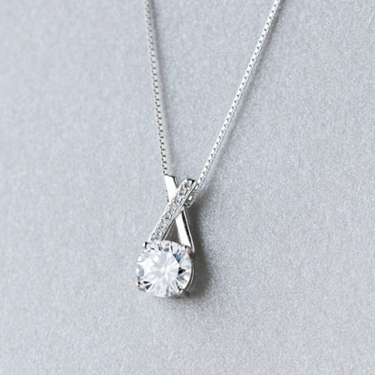 S925 Silver Pendant South Korea female wind Mori sweet short chain cross diamond necklace collar female D1513