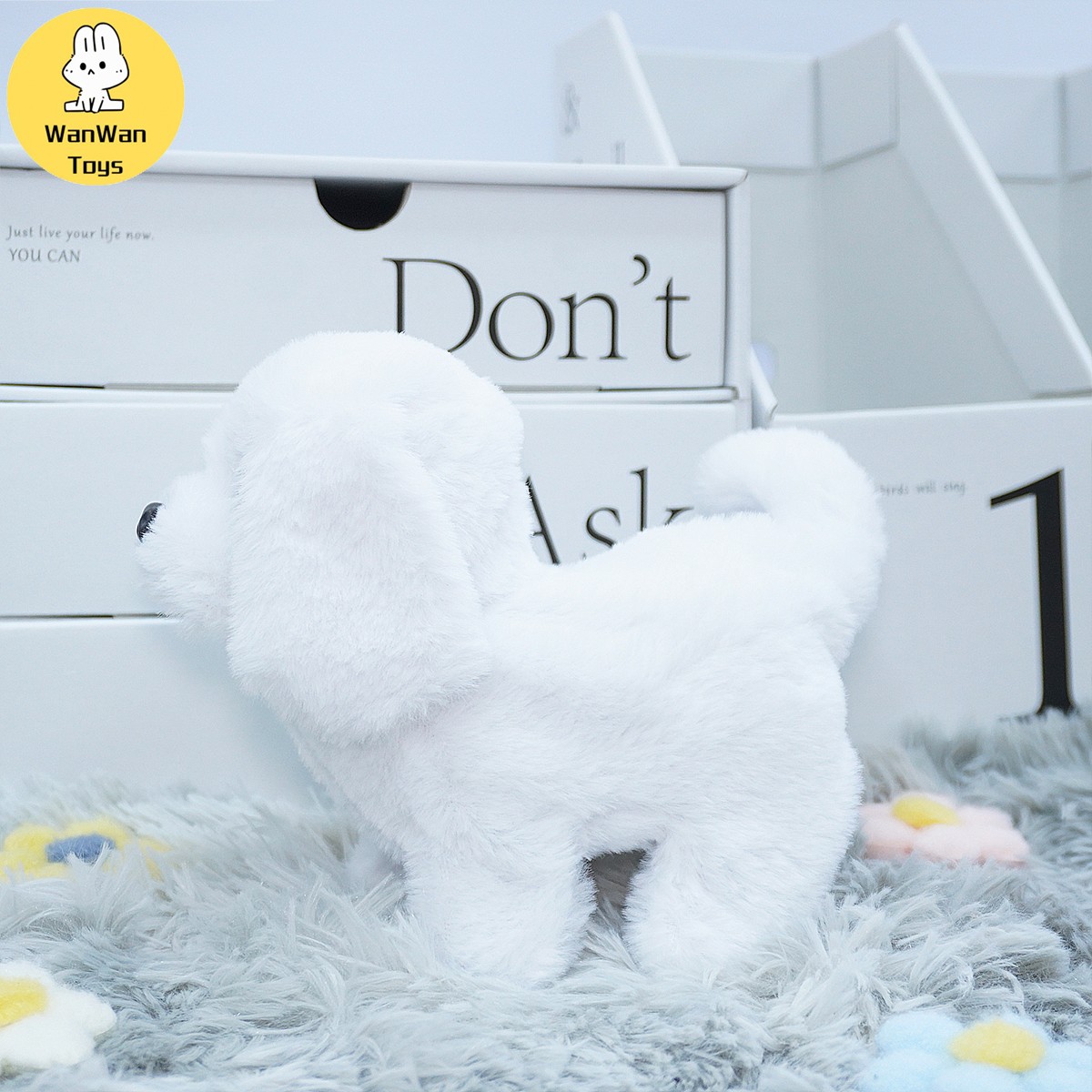 Cute Solid Color Big Dog Electric Pet Toy - Running, Barking, Nodding Companion for Kids