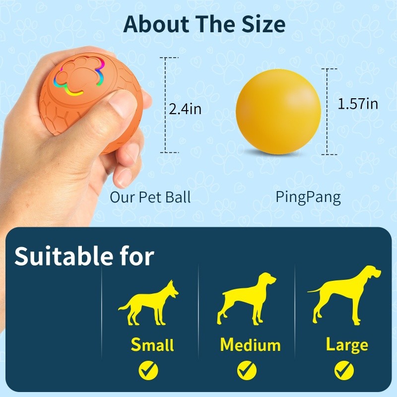 Smart Interactive Dog Ball Toy - Rechargeable Automatic Rolling Ball with Motion Activation and Remote Control