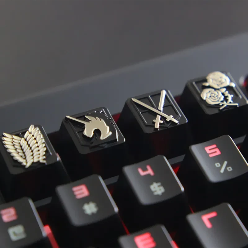 Embossed Zinc-Aluminum Alloy Metal Keycap Mechanical Keyboard Height