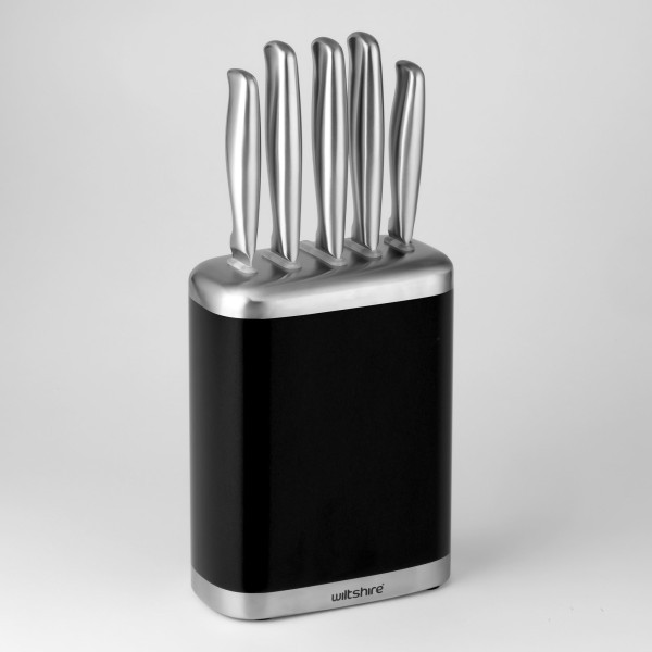 Knife Block 6-Piece Set - Black  - Wiltshire