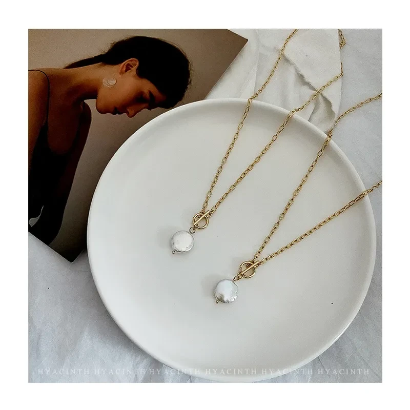 Golden Baroque Natural Freshwater Pearl Pendant