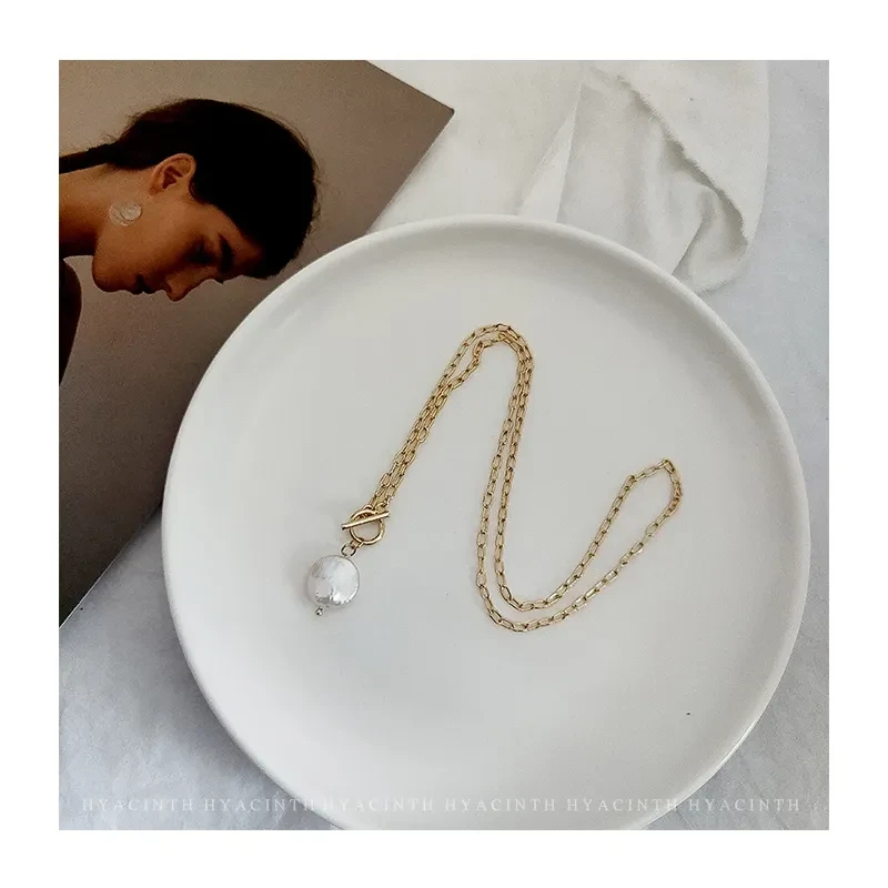 Golden Baroque Natural Freshwater Pearl Pendant