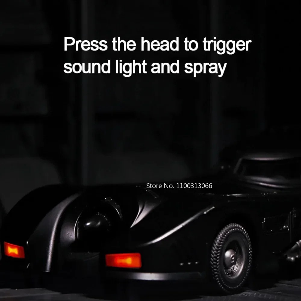 1/24 1989 Batmobile Alloy Car Model Metal Diecast Simulation Vehicle with Light and Sound