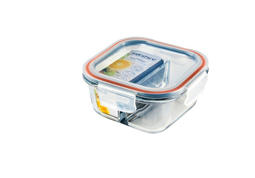 Square Glass Container with 2 Dividers 500ml  - Wiltshire