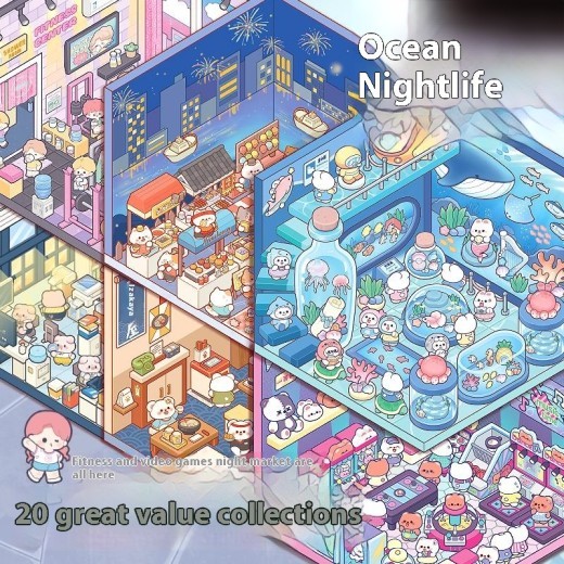 Sticker 3D Stacked Miniature Scene Book