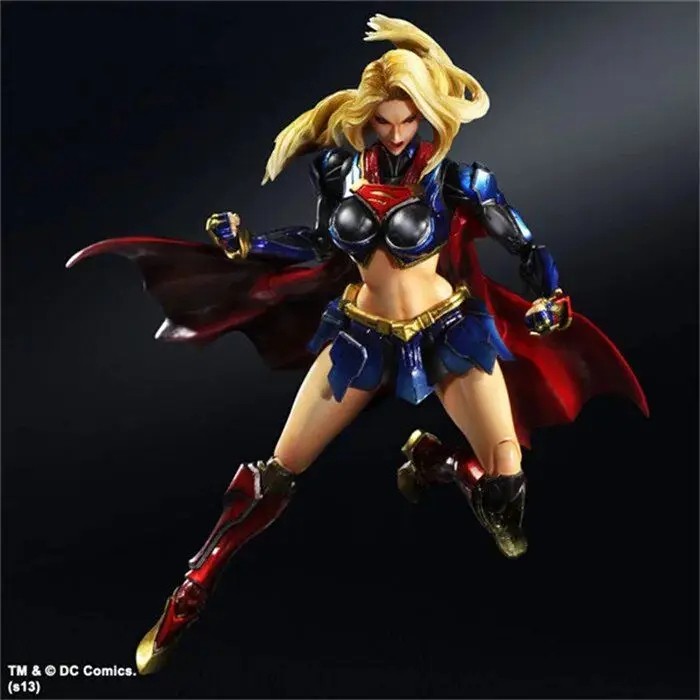 Play Arts 25cm Superman & Supergirl Super Hero Action Figure Toys