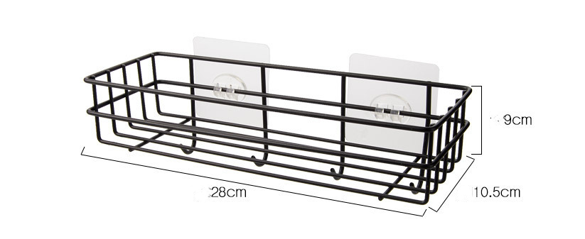 Bathroom Rack Black Wall-mounted Iron Bathroom Towel Rack
