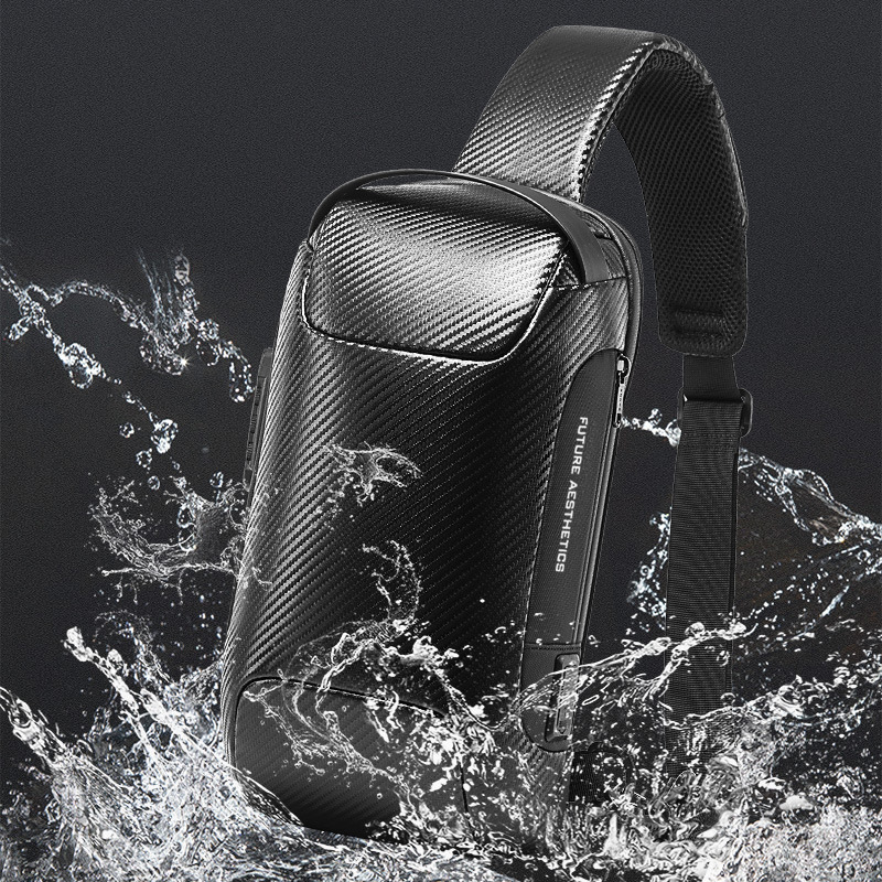 Men's Carbon Brazing Waterproof Crossbody Bag