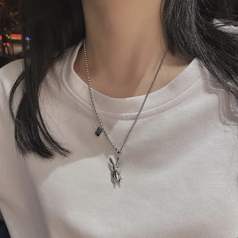 Cute Rabbit Shape Necklace Pendant Clavicle Chain
