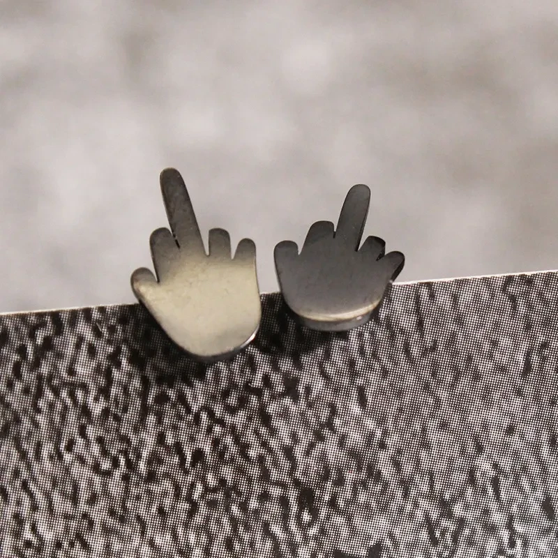 Middle Finger Earrings Finger Earrings