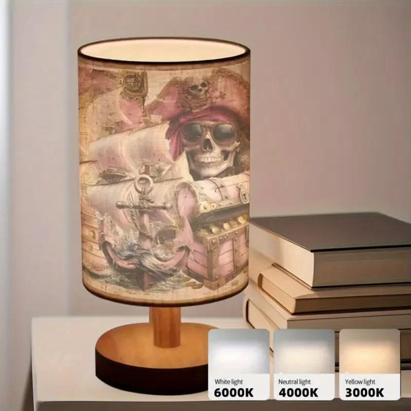 1pc Pirate-Themed Table Lamp with Adjustable Tri-Color Lighting - Elegant Home Decor for Bedroom & Living Room, Perfect Mothers Day Gift, USB Powered, Modern Design